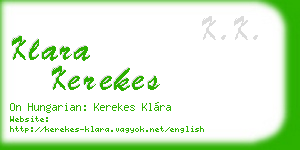klara kerekes business card